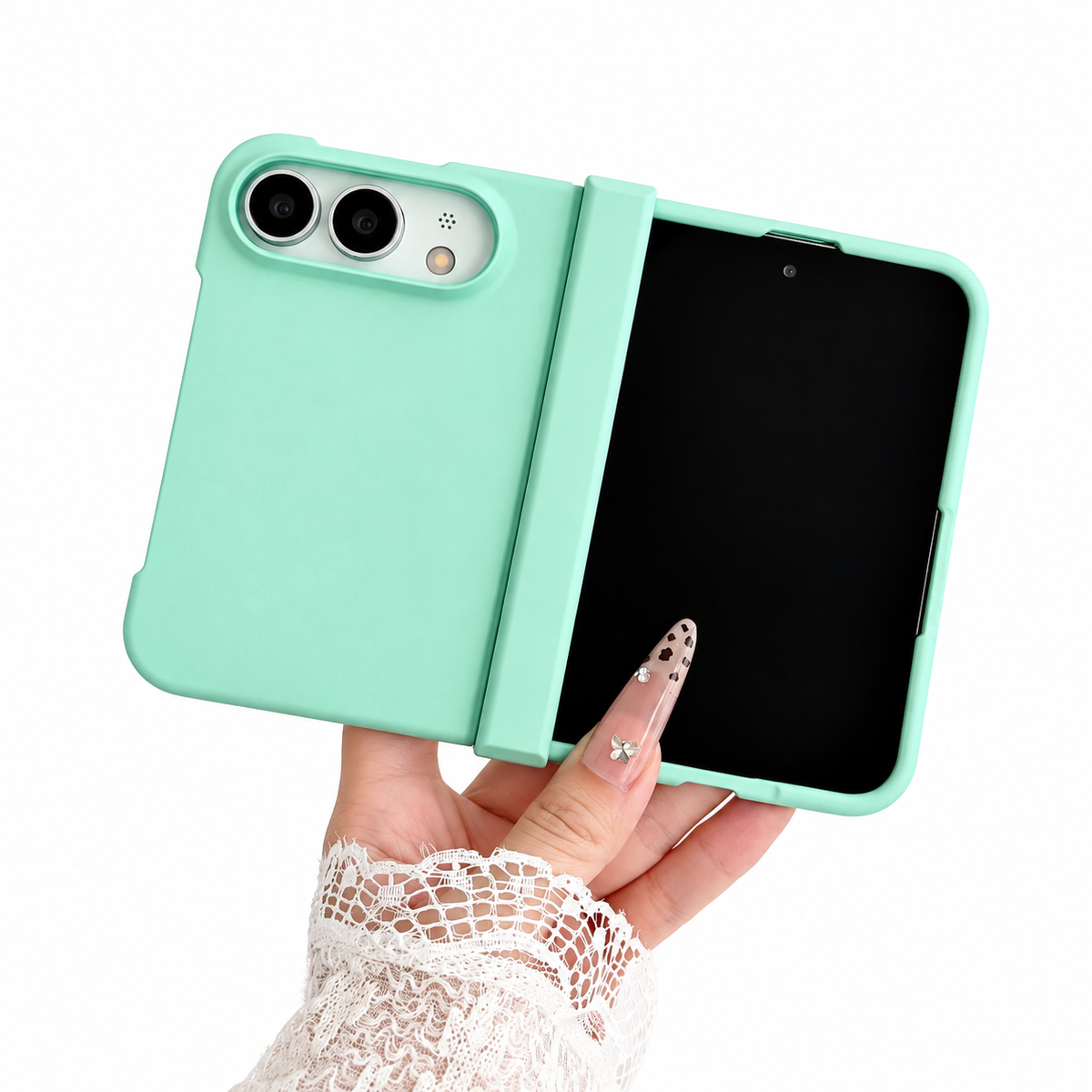 Premium iPhone Case Matte Candy Color Ultra Thin Foldable Cover Full Hinge Protection Shockproof Front Back Hard PC Slim Durable Protective Phone Cover Case