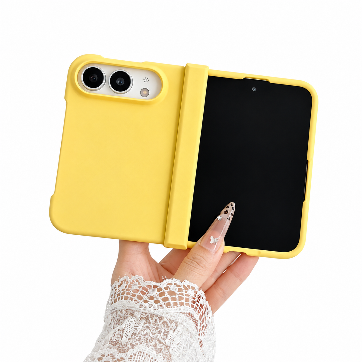 Premium iPhone Case Matte Candy Color Ultra Thin Foldable Cover Full Hinge Protection Shockproof Front Back Hard PC Slim Durable Protective Phone Cover Case