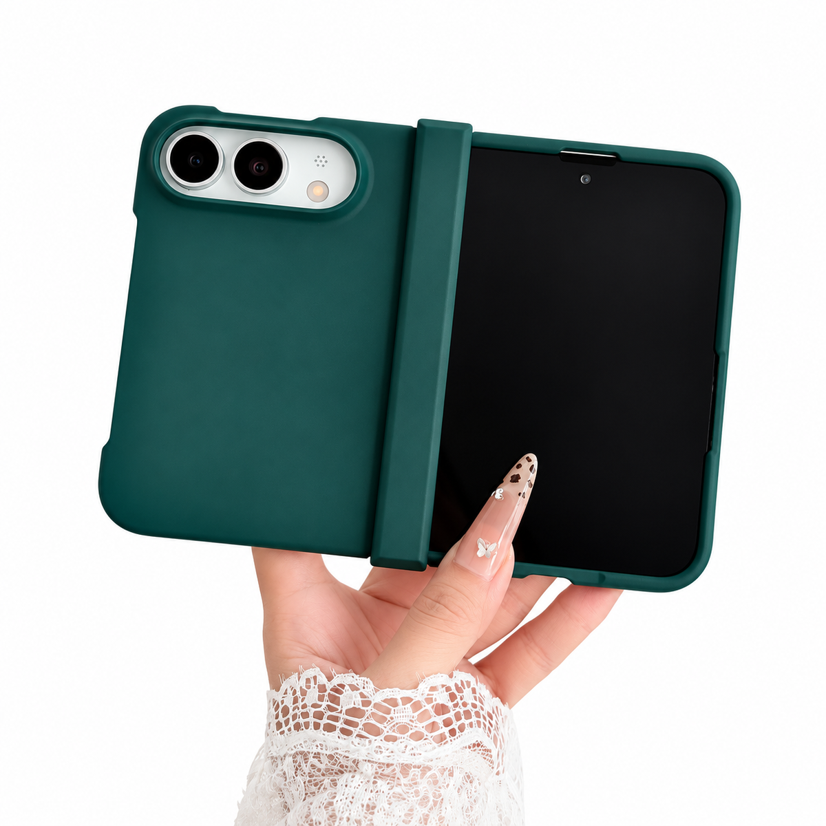 Premium iPhone Case Matte Candy Color Ultra Thin Foldable Cover Full Hinge Protection Shockproof Front Back Hard PC Slim Durable Protective Phone Cover Case