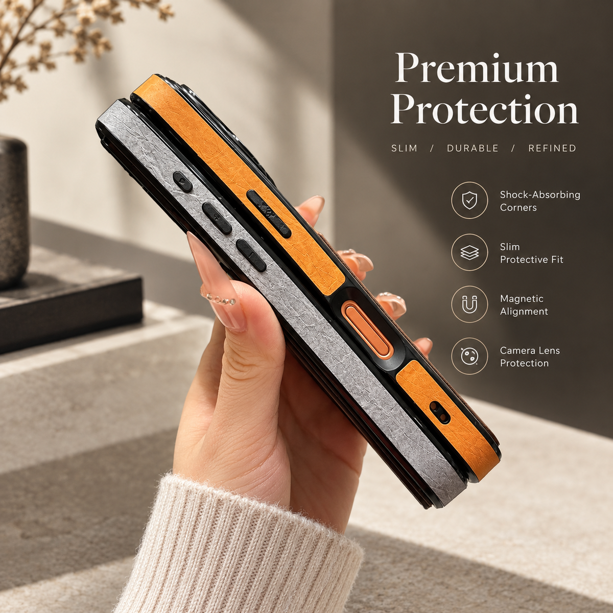 Premium iPhone Case Matte Card Holder Wallet Shockproof Acrylic Protective Cover Slim Anti Scratch Non Slip Bumper Hard Back Card Storage Case
