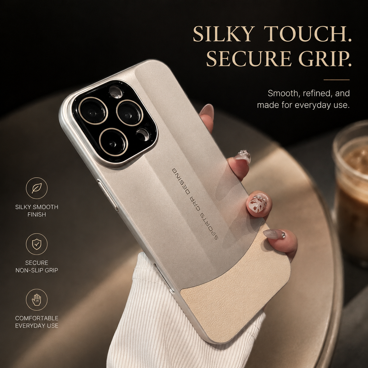 Premium iPhone Case Matte Leather Hard Shell Camera Lens Protection Anti Scratch Anti Fingerprint Non Slip Lightweight Dustproof Slim Protective Cover