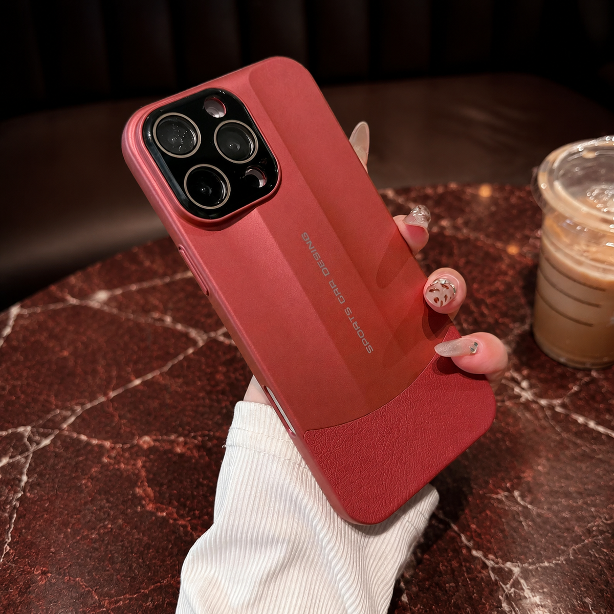 Premium iPhone Case Matte Leather Hard Shell Camera Lens Protection Anti Scratch Anti Fingerprint Non Slip Lightweight Dustproof Slim Protective Cover