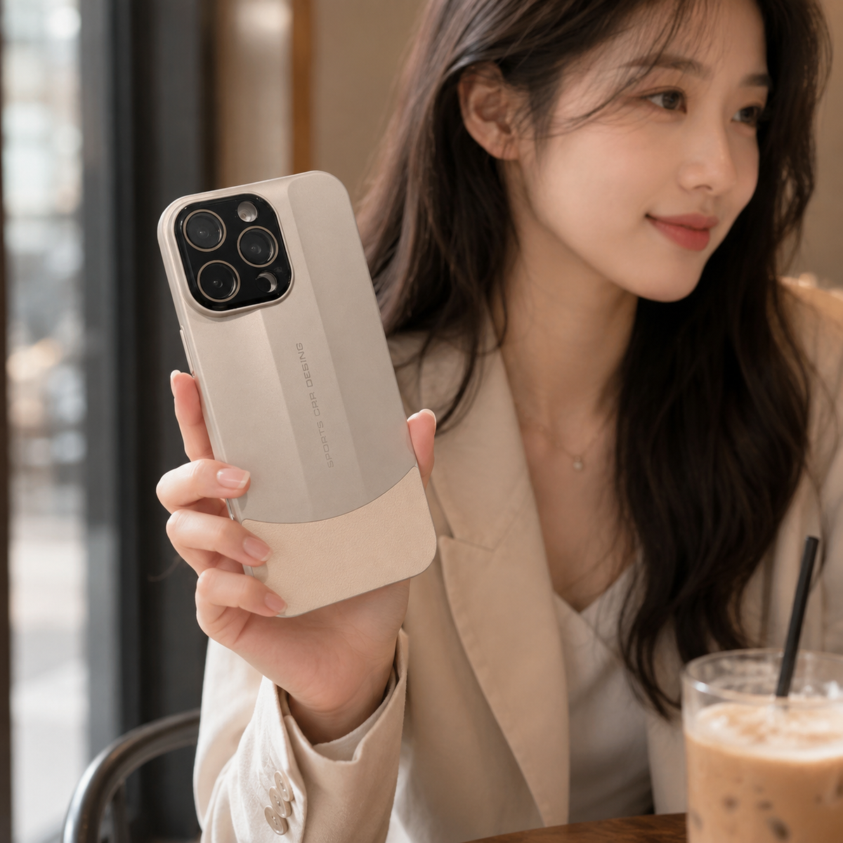 Premium iPhone Case Matte Leather Hard Shell Camera Lens Protection Anti Scratch Anti Fingerprint Non Slip Lightweight Dustproof Slim Protective Cover