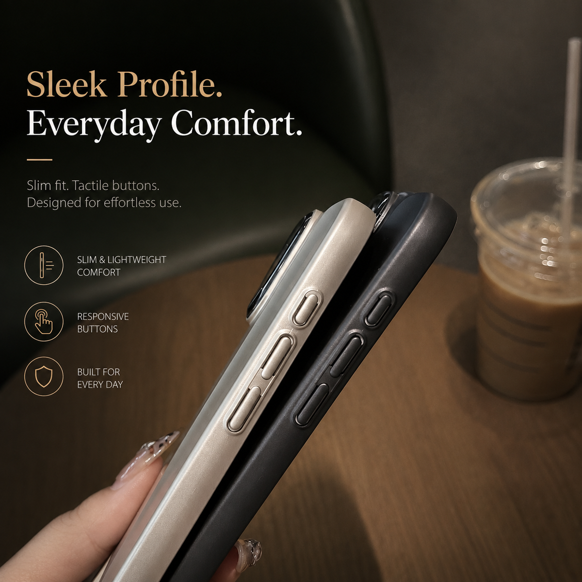 Premium iPhone Case Matte Leather Hard Shell Camera Lens Protection Anti Scratch Anti Fingerprint Non Slip Lightweight Dustproof Slim Protective Cover