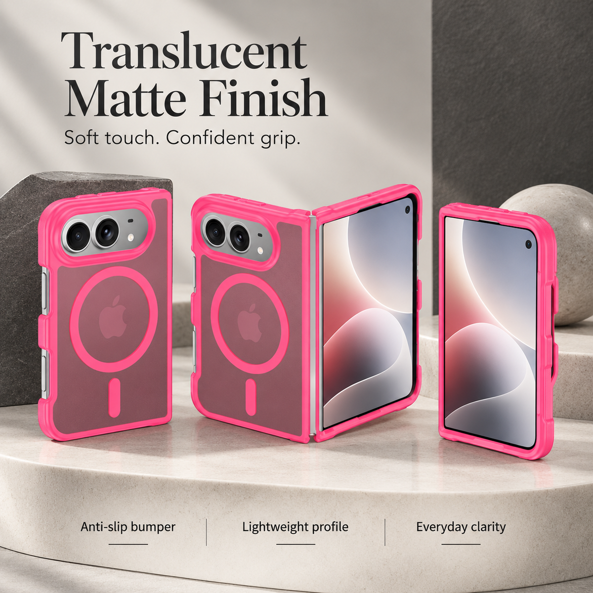 Premium iPhone Case Matte Translucent Skin Feel MagSafe Magnetic Ultra Thin Foldable Cover Wireless Charging Hard PC Slim Durable Protective Phone Cover Case