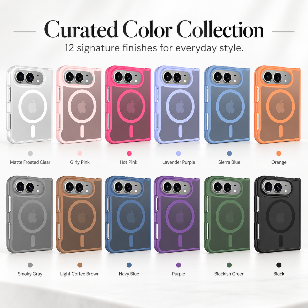 Premium iPhone Case Matte Translucent Skin Feel MagSafe Magnetic Ultra Thin Foldable Cover Wireless Charging Hard PC Slim Durable Protective Phone Cover Case