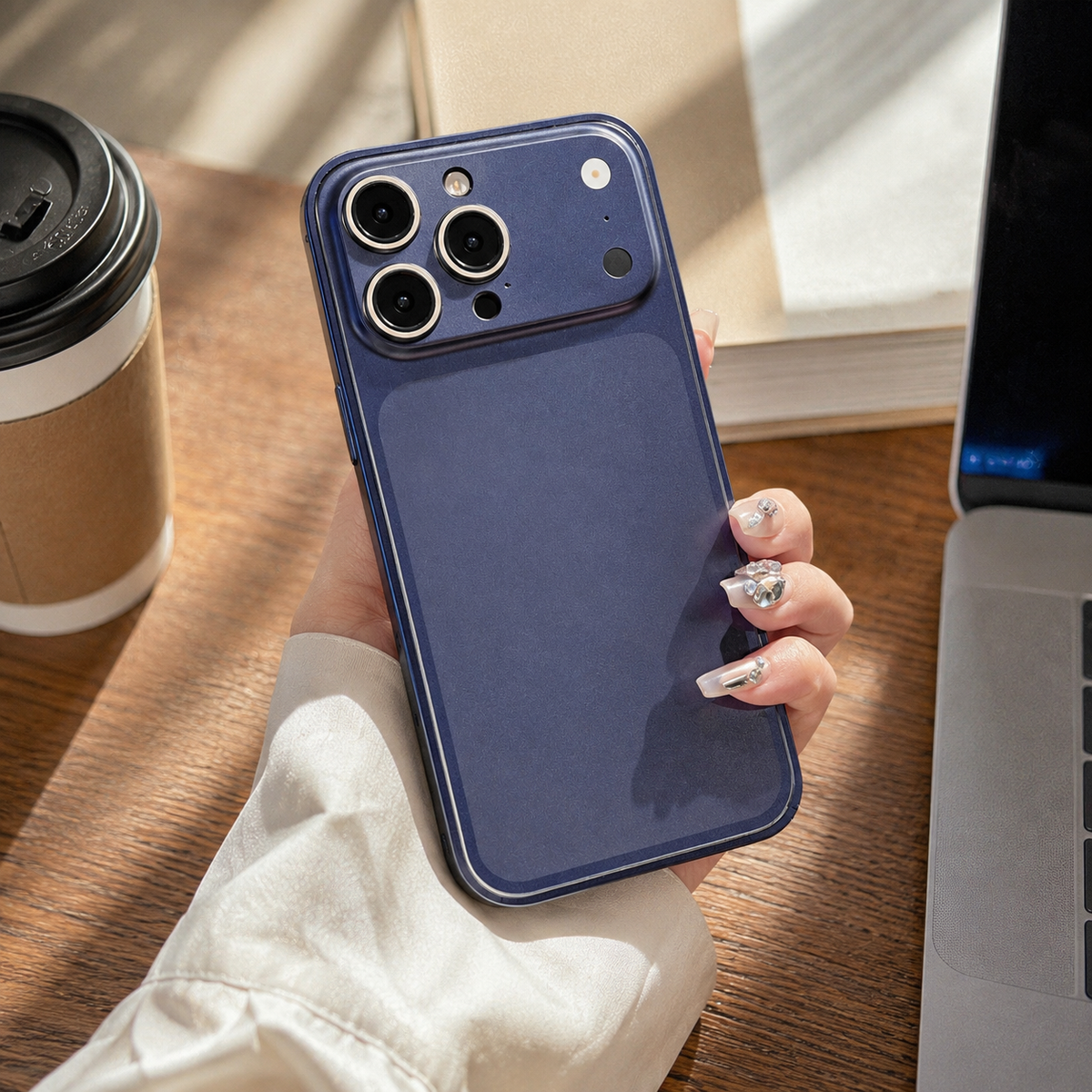 Premium iPhone Case Metal Alloy Frame Slim Matte Protective Cover Anti Scratch Anti Fingerprint Dustproof Non Slip Lightweight Half Wrapped Hard Back