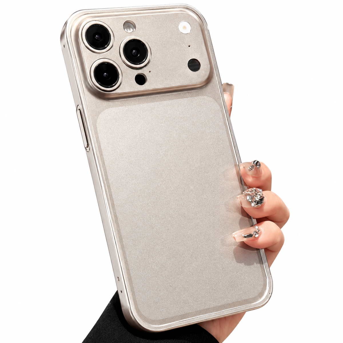 Premium iPhone Case Metal Alloy Frame Slim Matte Protective Cover Anti Scratch Anti Fingerprint Dustproof Non Slip Lightweight Half Wrapped Hard Back