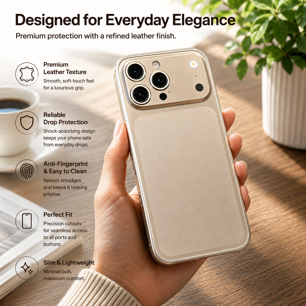 Premium iPhone Case Metal Alloy Frame Slim Matte Protective Cover Anti Scratch Anti Fingerprint Dustproof Non Slip Lightweight Half Wrapped Hard Back