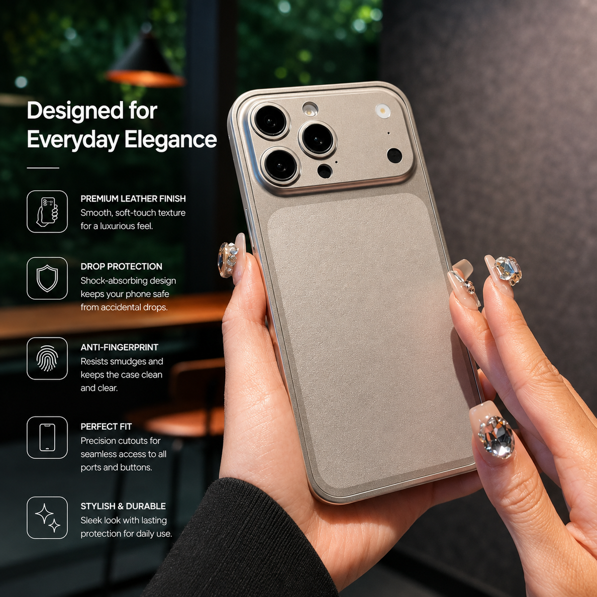 Premium iPhone Case Metal Alloy Frame Slim Matte Protective Cover Anti Scratch Anti Fingerprint Dustproof Non Slip Lightweight Half Wrapped Hard Back