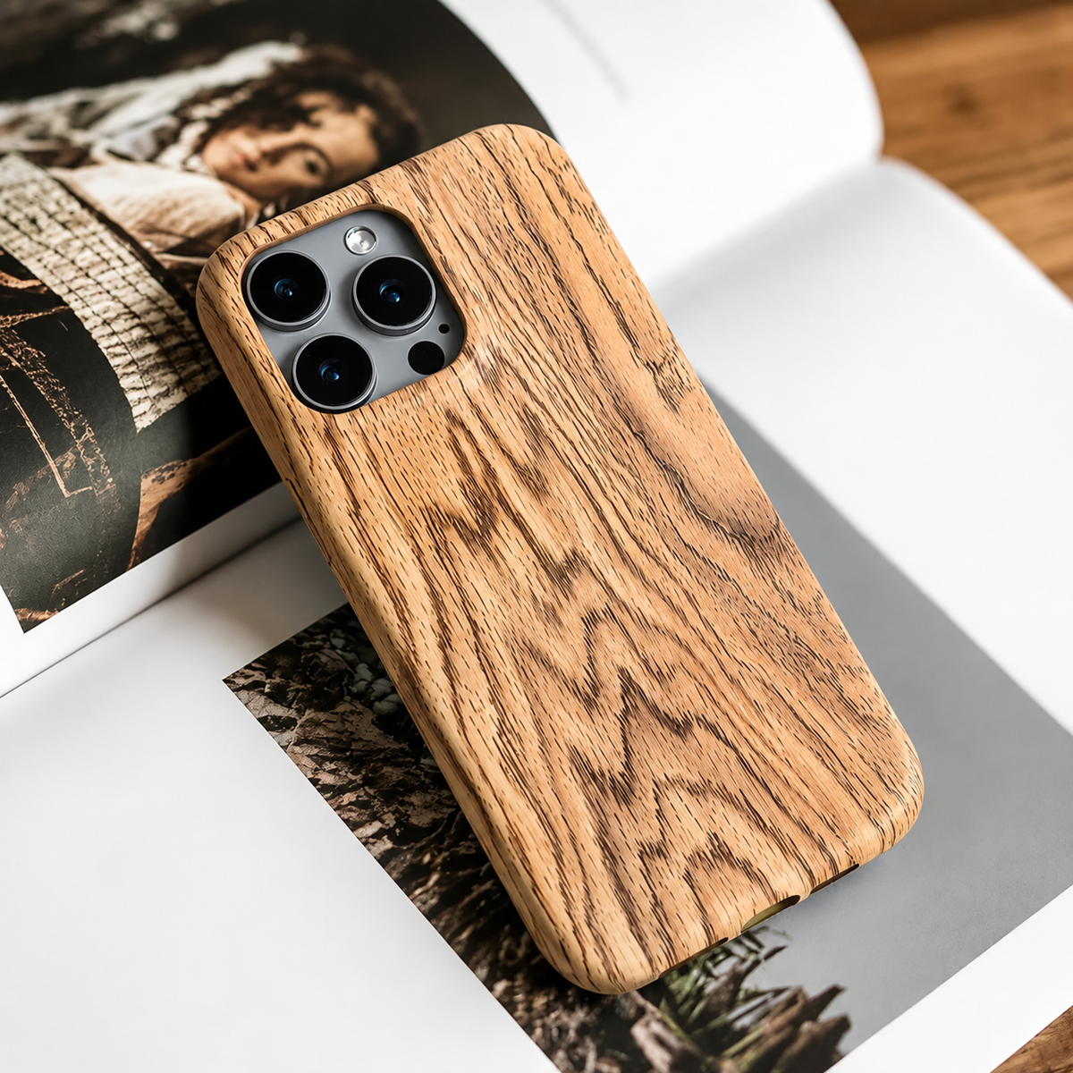 Premium iPhone Case Natural Walnut Wood Magnetic Protective Cover TPU PC Shockproof Anti Scratch Slim Full Coverage Non Slip Handmade Design