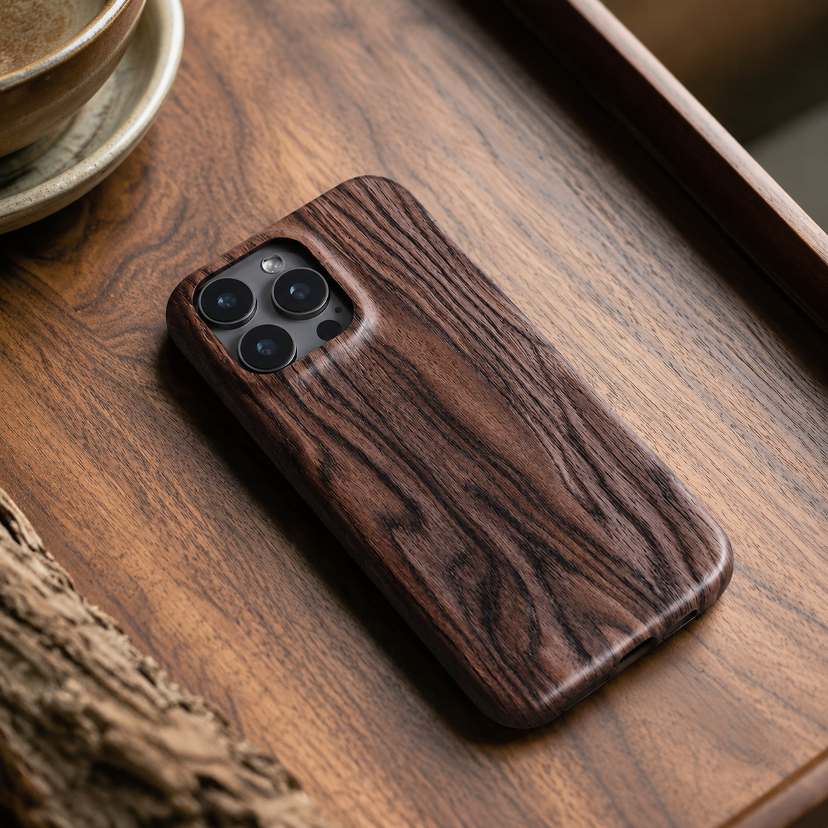 Premium iPhone Case Natural Walnut Wood Magnetic Protective Cover TPU PC Shockproof Anti Scratch Slim Full Coverage Non Slip Handmade Design