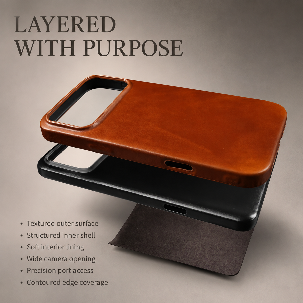 Premium iPhone Case Oil Wax Genuine Leather Luxury Vintage Slim Shockproof Anti Scratch Non Slip Durable Soft Touch Protective Hard Back Phone Cover Case