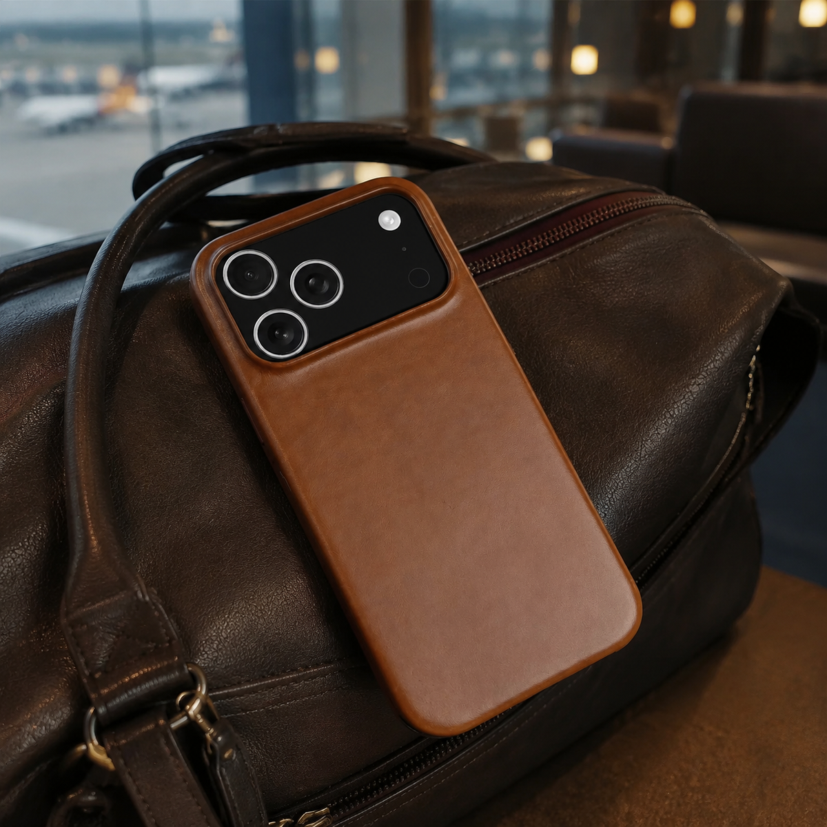 Premium iPhone Case Oil Wax Genuine Leather Luxury Vintage Slim Shockproof Anti Scratch Non Slip Durable Soft Touch Protective Hard Back Phone Cover Case