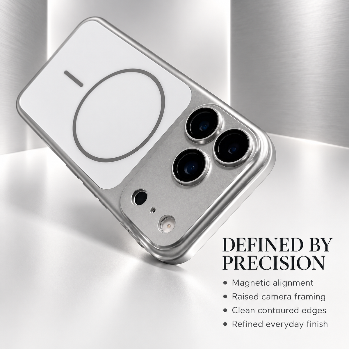 Premium iPhone Case Original Metal Color MagSafe Magnetic Large Window Plating Rugged Hard PC Shockproof Anti Drop Slim Durable Protective Phone Cover Case