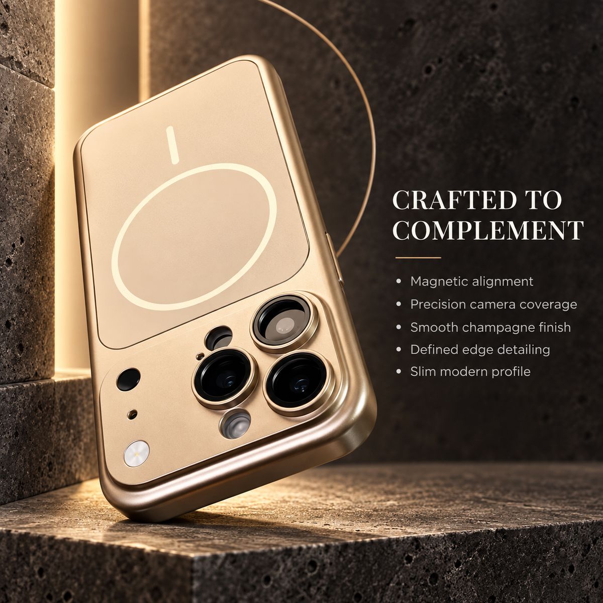 Premium iPhone Case Original Metal Color MagSafe Magnetic Large Window Plating Rugged Hard PC Shockproof Anti Drop Slim Durable Protective Phone Cover Case