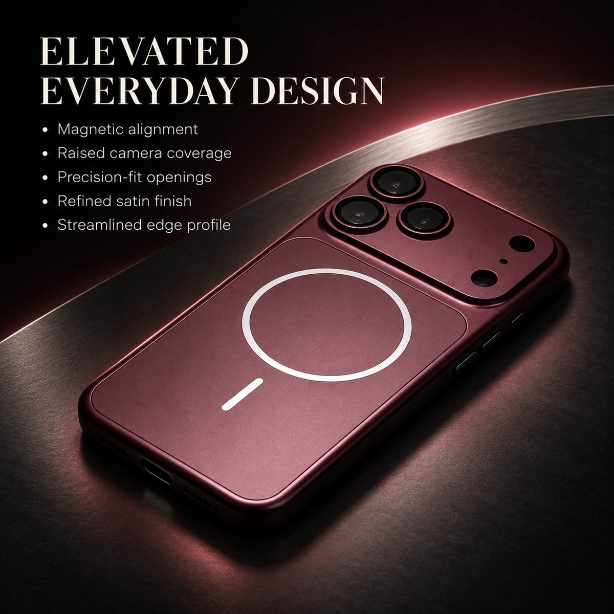 Premium iPhone Case Original Metal Color MagSafe Magnetic Large Window Plating Rugged Hard PC Shockproof Anti Drop Slim Durable Protective Phone Cover Case