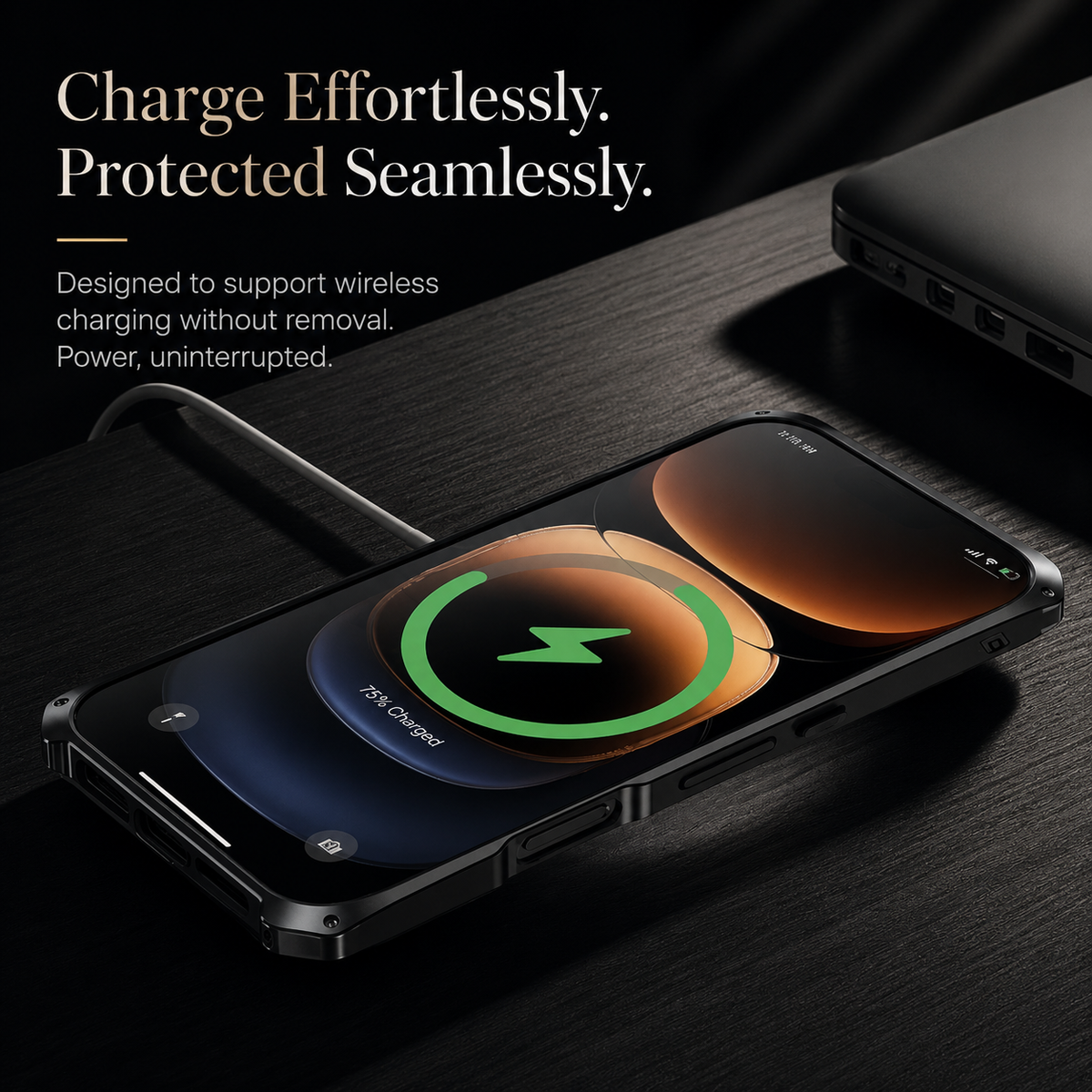 Premium iPhone Case PC Aluminum Alloy Full Coverage Shockproof Anti Scratch Dustproof Washable Non Slip Lightweight Protective Shell Slim Design