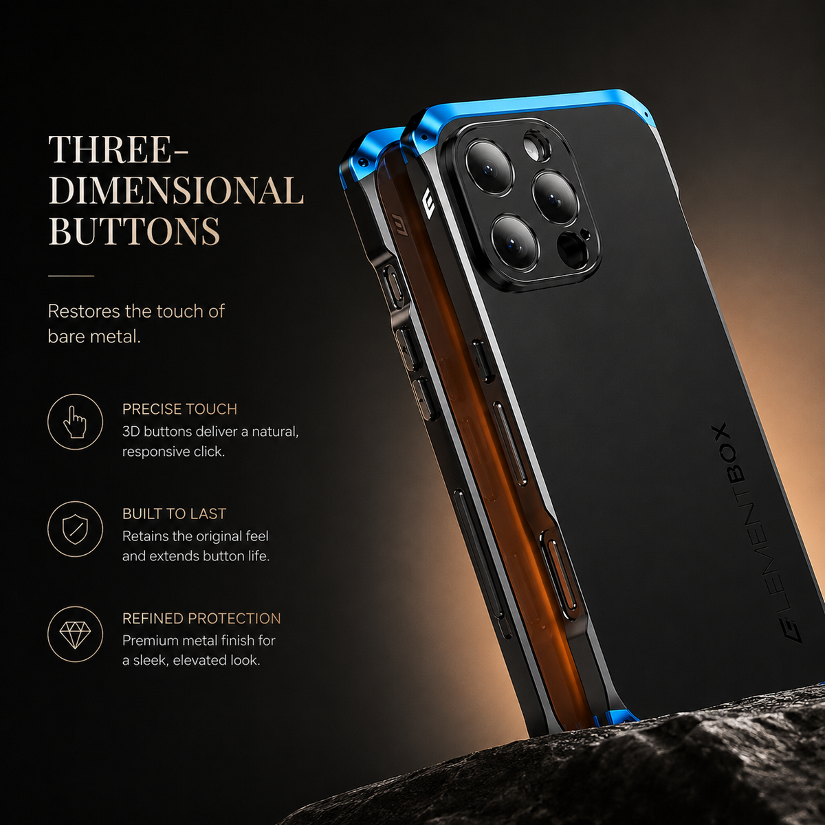 Premium iPhone Case PC Aluminum Alloy Full Coverage Shockproof Anti Scratch Dustproof Washable Non Slip Lightweight Protective Shell Slim Design