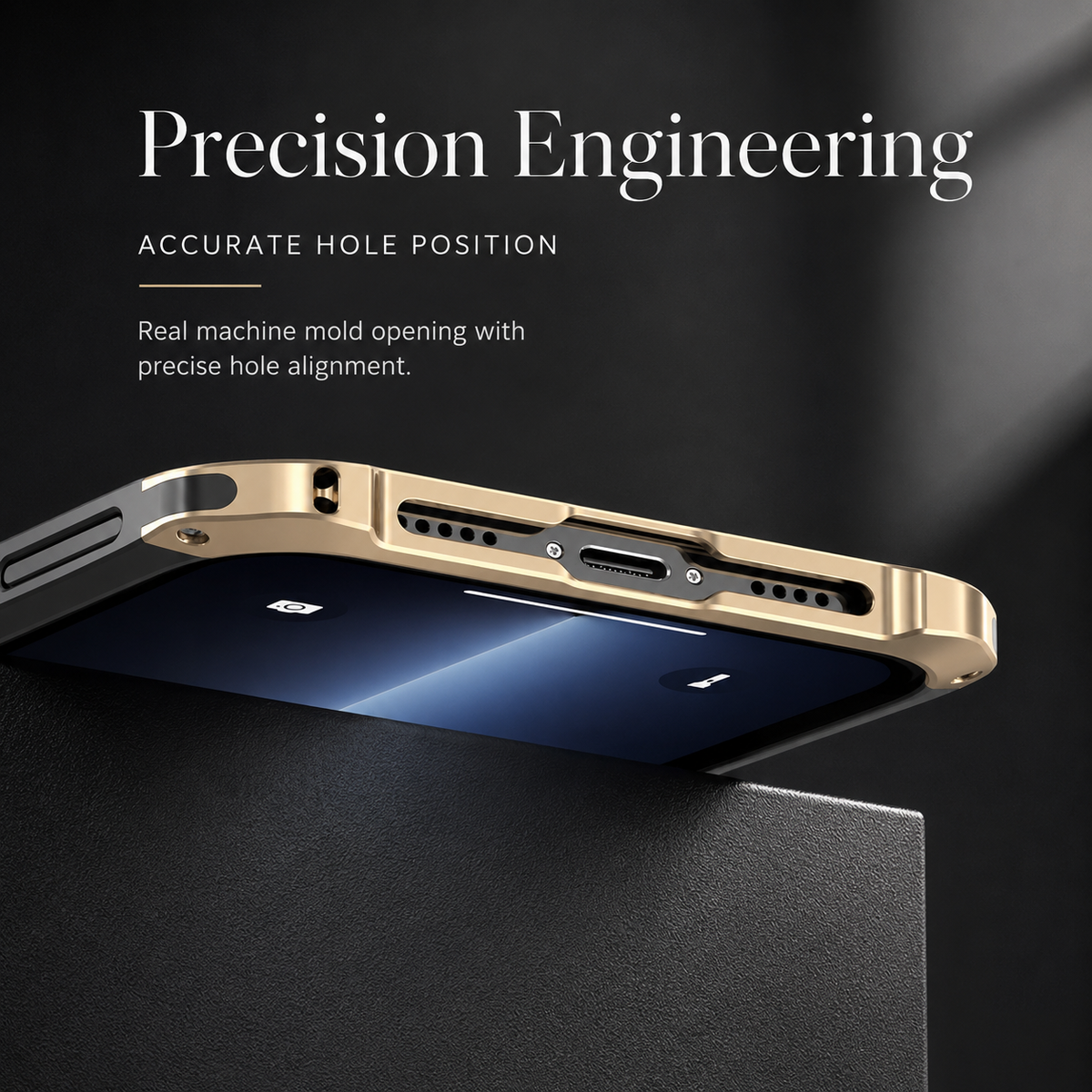 Premium iPhone Case PC Aluminum Alloy Full Coverage Shockproof Anti Scratch Dustproof Washable Non Slip Lightweight Protective Shell Slim Design