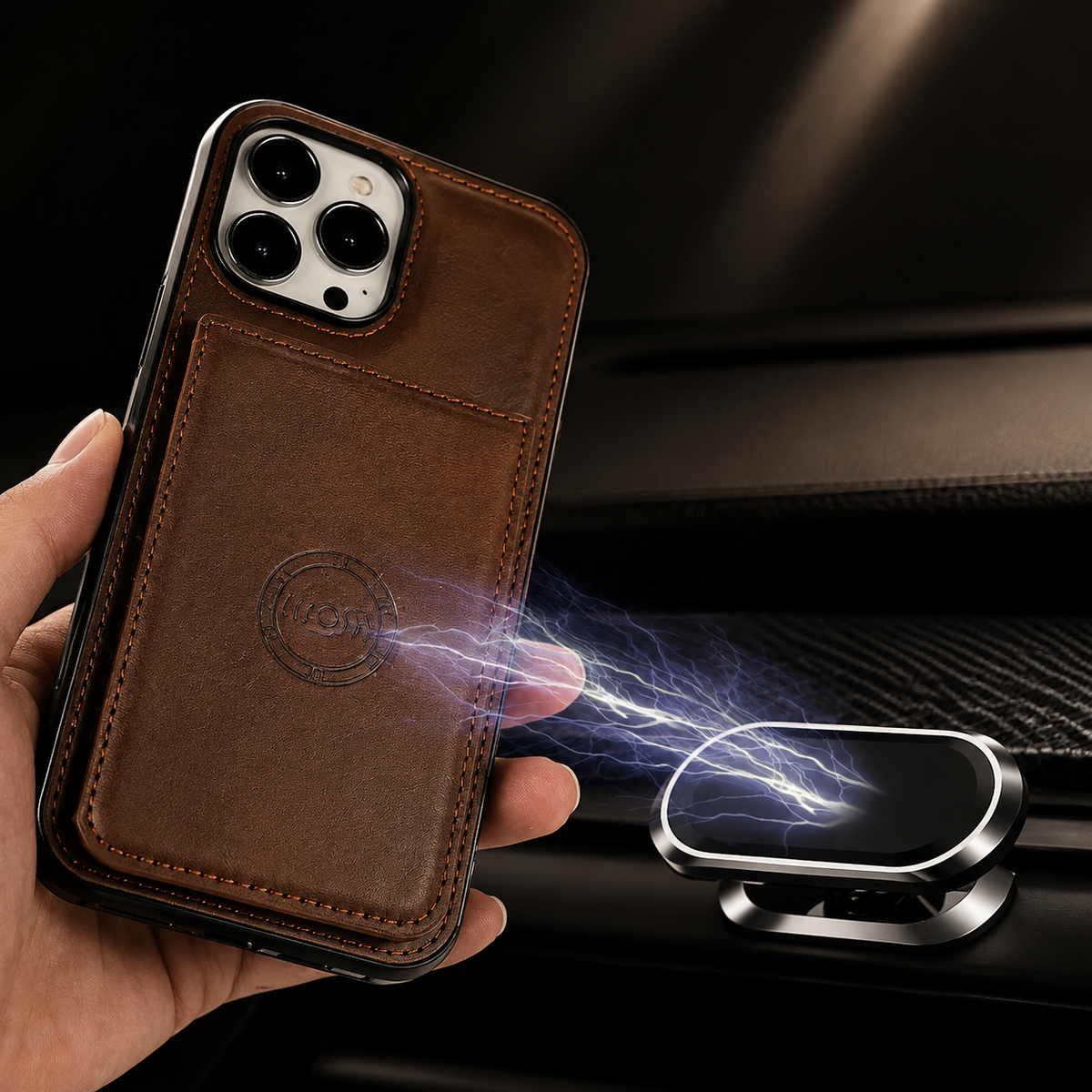 Premium iPhone Case RFID Blocking Leather Wallet Magnetic Closure Card Holder Shockproof Full Protection Anti Scratch Secure Storage Slim Cover