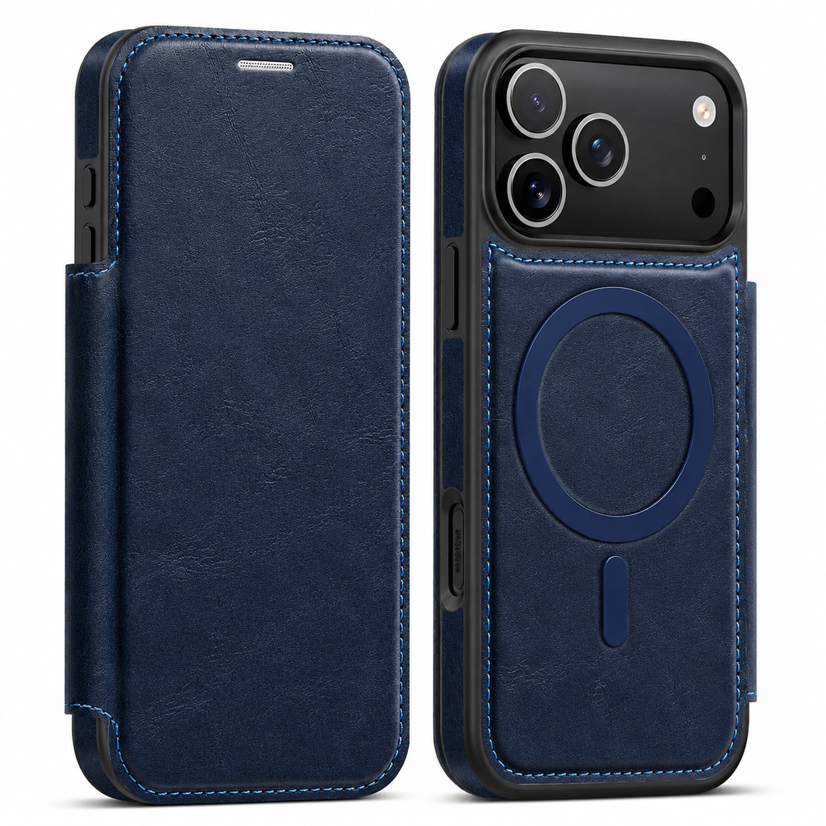 Premium iPhone Case RFID Blocking Magnetic Leather Wallet Flip Cover Card Holder Kickstand Shockproof Dual Layer Wireless Charging Protective Design