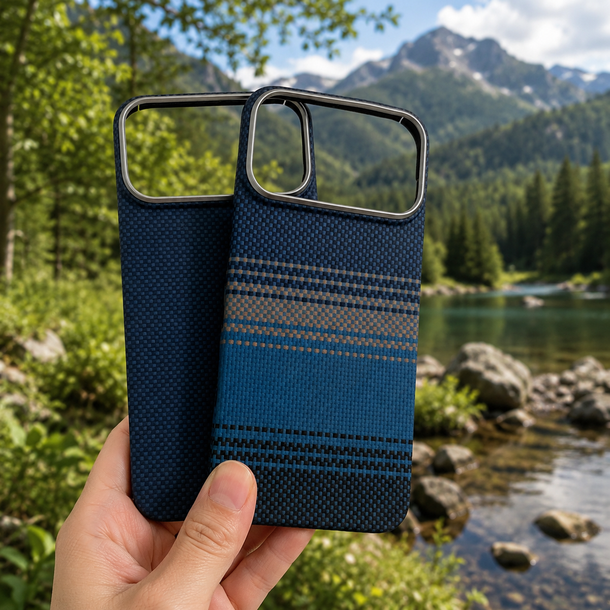 Premium iPhone Case Real 600D Carbon Fiber MagSafe Compatible Aramid Kevlar Full Coverage Waterproof Anti Scratch Matte Anti Fingerprint Slim Protective Cover