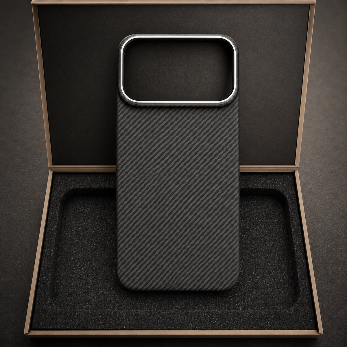 Premium iPhone Case Real 600D Carbon Fiber MagSafe Compatible Aramid Kevlar Full Coverage Waterproof Anti Scratch Matte Anti Fingerprint Slim Protective Cover