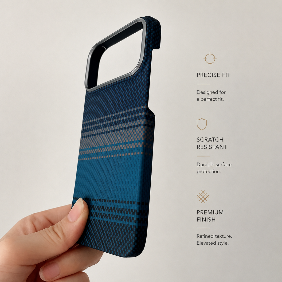 Premium iPhone Case Real 600D Carbon Fiber MagSafe Compatible Aramid Kevlar Full Coverage Waterproof Anti Scratch Matte Anti Fingerprint Slim Protective Cover