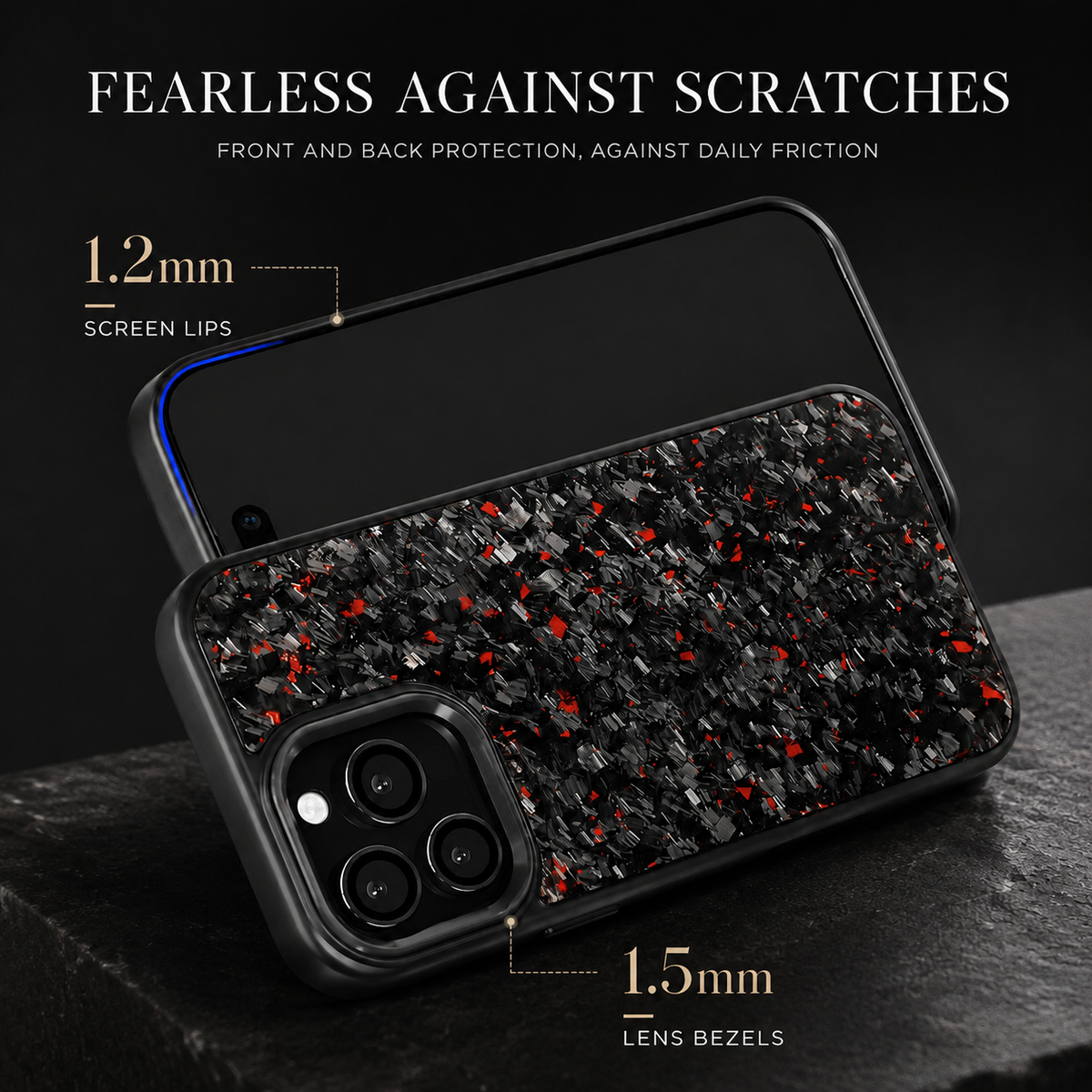 Premium iPhone Case Real Forged Carbon Fiber MagSafe Cover Metal Lens Guard Shockproof Dual Layer Anti-Fingerprint Non Slip Slim Full Protection