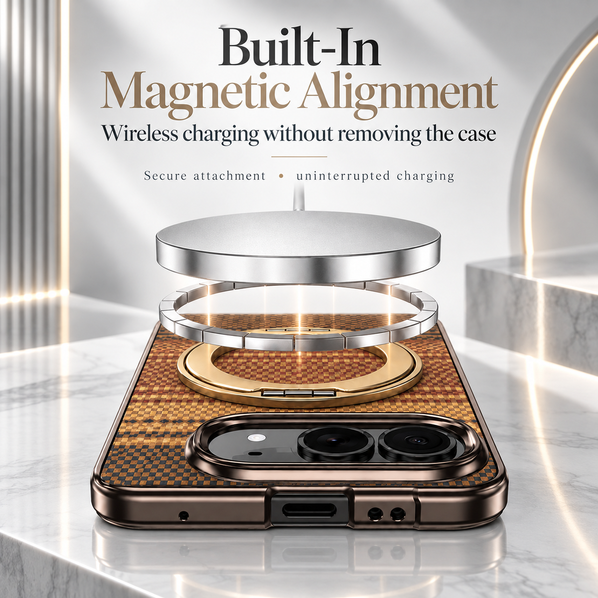 Premium iPhone Case Retro Leather Pattern Metal Magnetic Folding Bracket Tempered Film Shockproof Slim Durable Non Slip Protective Luxury Phone Cover Case