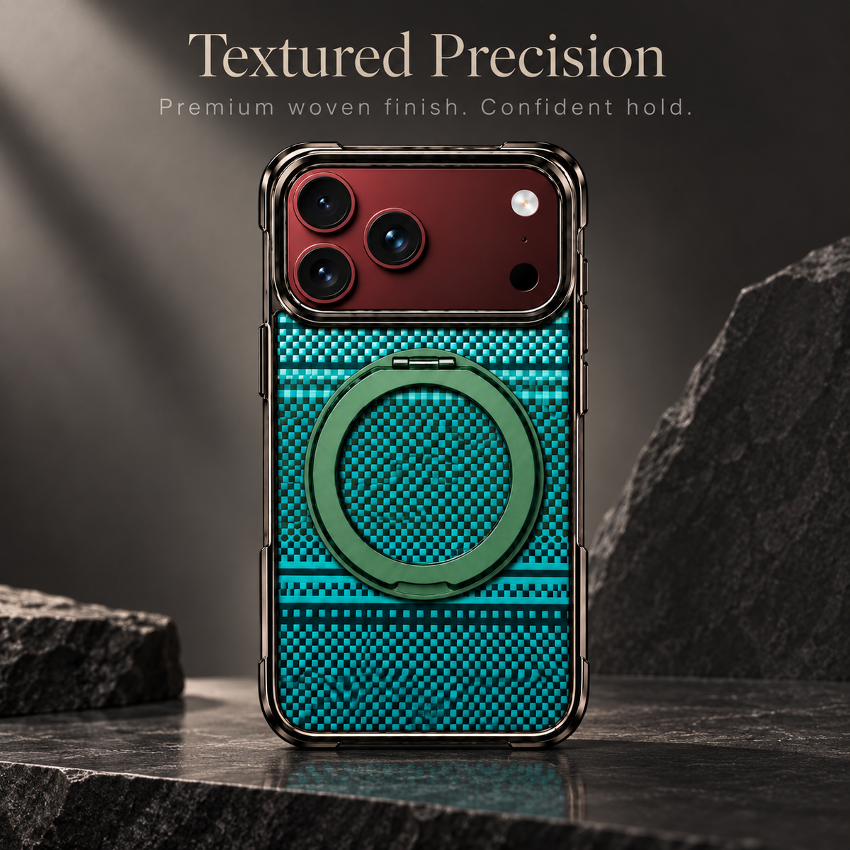Premium iPhone Case Retro Leather Pattern Metal Magnetic Folding Bracket Tempered Film Shockproof Slim Durable Non Slip Protective Luxury Phone Cover Case