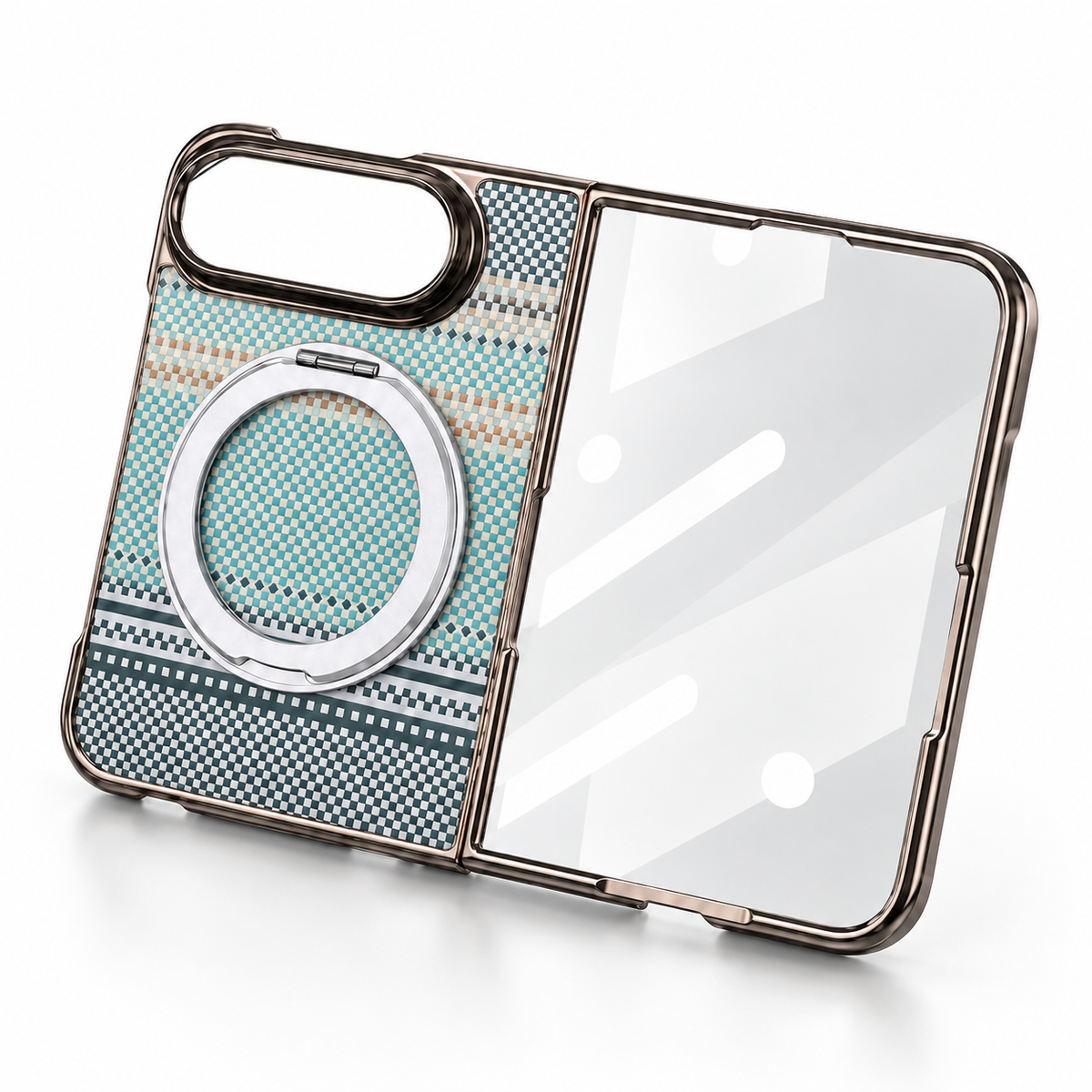 Premium iPhone Case Retro Leather Pattern Metal Magnetic Folding Bracket Tempered Film Shockproof Slim Durable Non Slip Protective Luxury Phone Cover Case