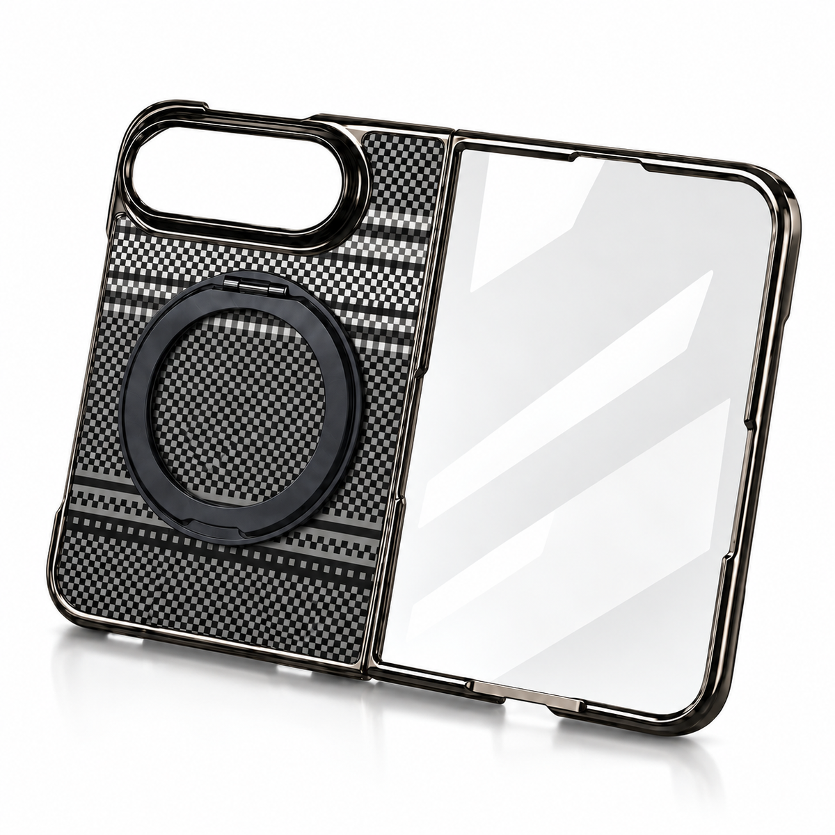 Premium iPhone Case Retro Leather Pattern Metal Magnetic Folding Bracket Tempered Film Shockproof Slim Durable Non Slip Protective Luxury Phone Cover Case