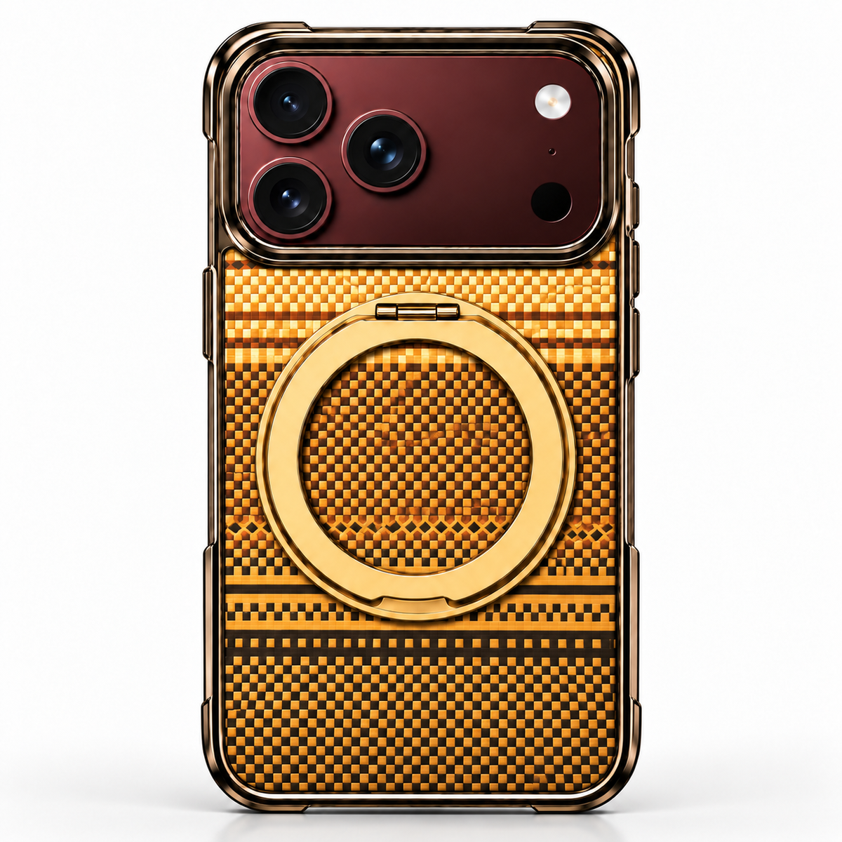 Premium iPhone Case Retro Leather Pattern Metal Magnetic Folding Bracket Tempered Film Shockproof Slim Durable Non Slip Protective Luxury Phone Cover Case