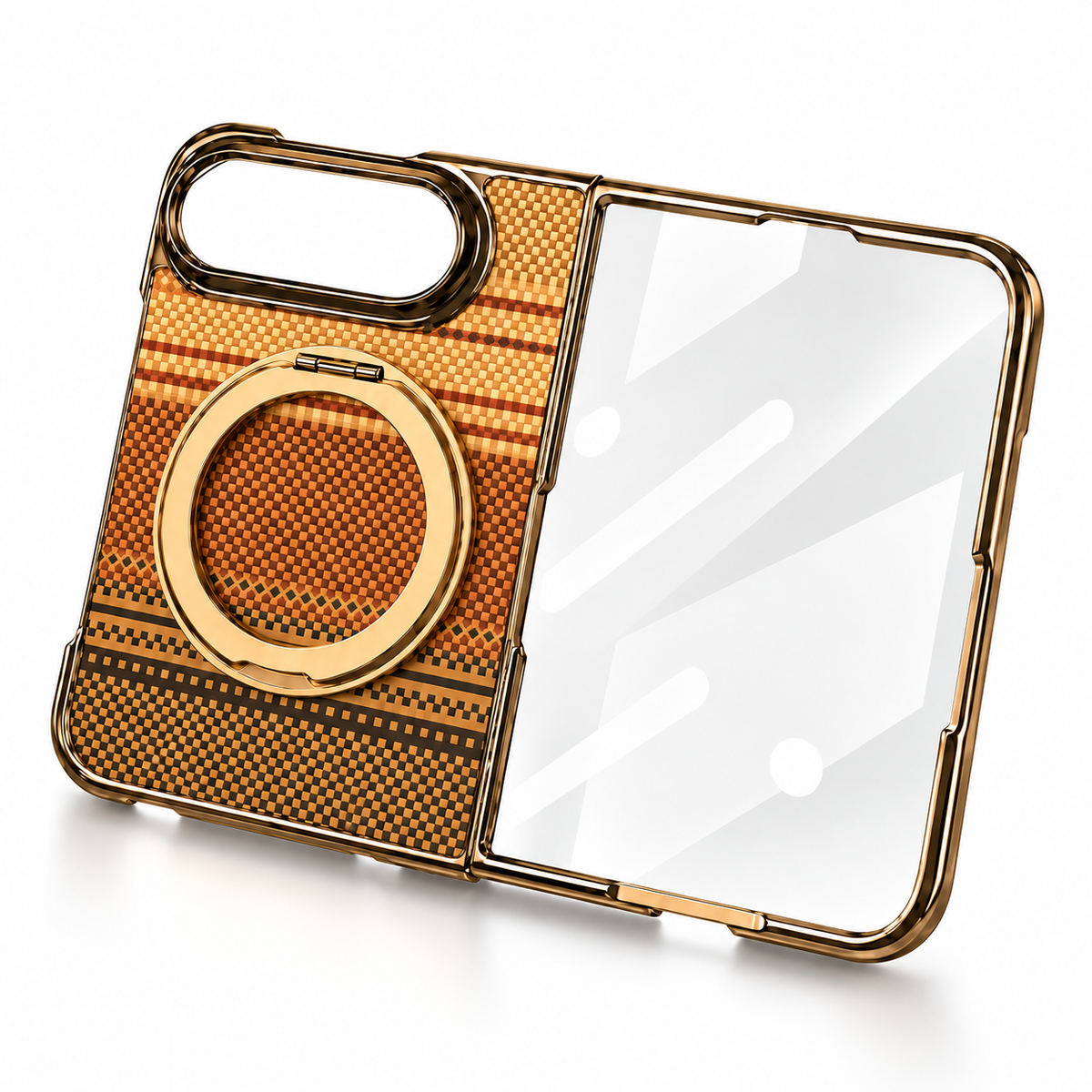 Premium iPhone Case Retro Leather Pattern Metal Magnetic Folding Bracket Tempered Film Shockproof Slim Durable Non Slip Protective Luxury Phone Cover Case