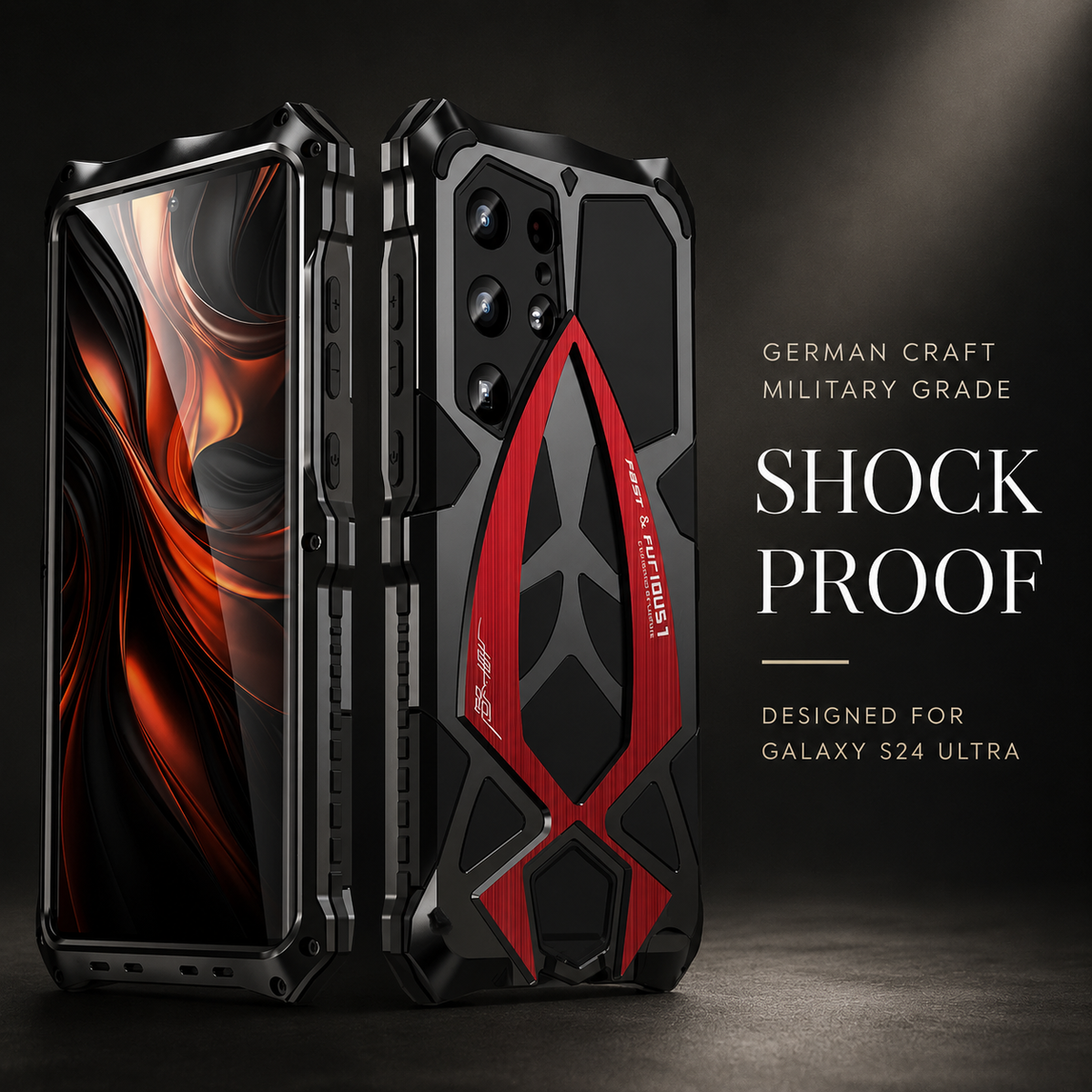 Premium iPhone Case Rugged Shockproof Metal Frame Armor Cover Anti Scratch Dustproof Full Edge Protection Reinforced Corner Grip Design