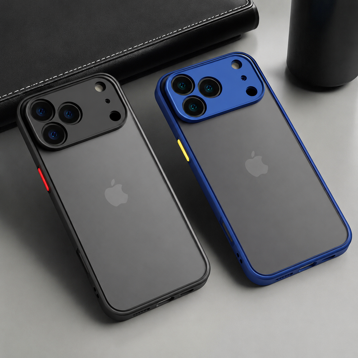 Premium iPhone Case Shockproof Translucent Armor Protective Cover Matte PC TPU Bumper Anti Fingerprint Anti Scratch Slim Lightweight Rugged Design