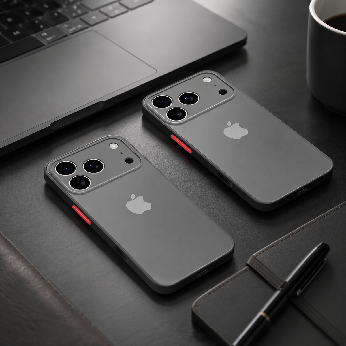 Premium iPhone Case Shockproof Translucent Armor Protective Cover Matte PC TPU Bumper Anti Fingerprint Anti Scratch Slim Lightweight Rugged Design