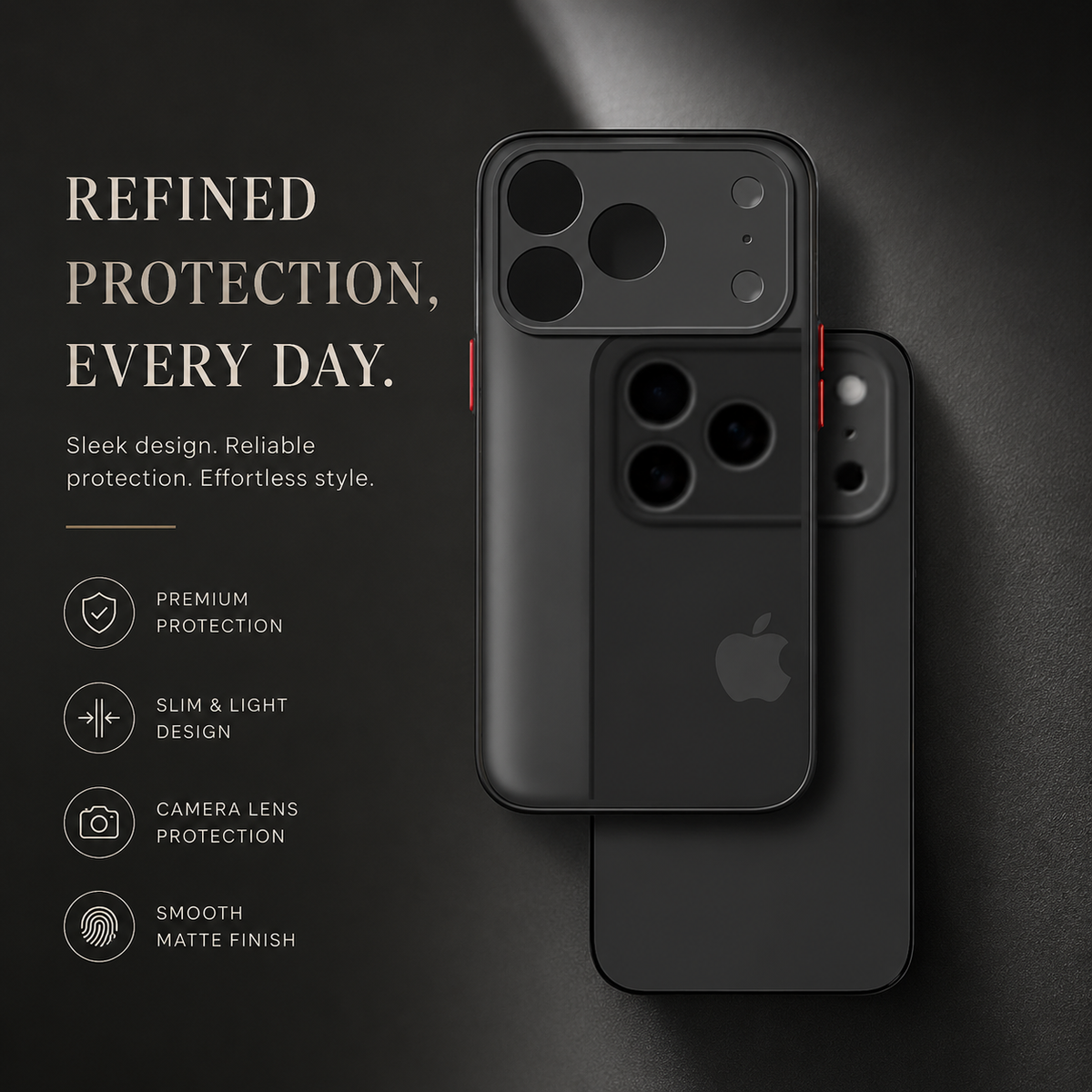 Premium iPhone Case Shockproof Translucent Armor Protective Cover Matte PC TPU Bumper Anti Fingerprint Anti Scratch Slim Lightweight Rugged Design