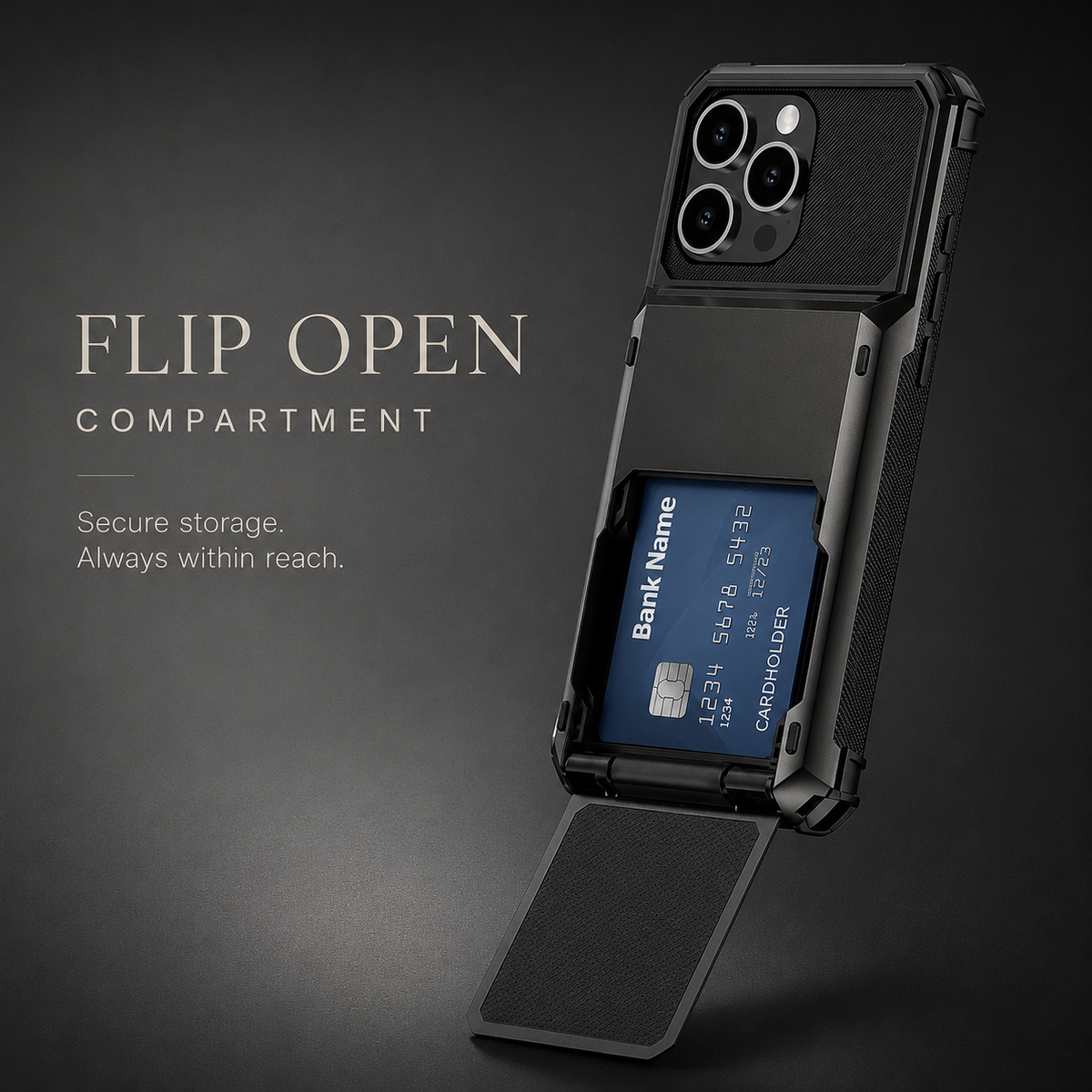 Premium iPhone Case Slide Wallet Card Case Shockproof Dual Layer PC Cover Non Slip Anti Scratch Business Protective Full Coverage Magnetic Slim Design