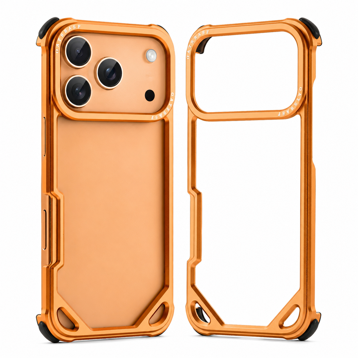 Premium iPhone Case Slim Aluminum Alloy Frameless Shockproof Cover Minimalist Wireless Charging Compatible Edge Protection Lightweight Slim Case Build