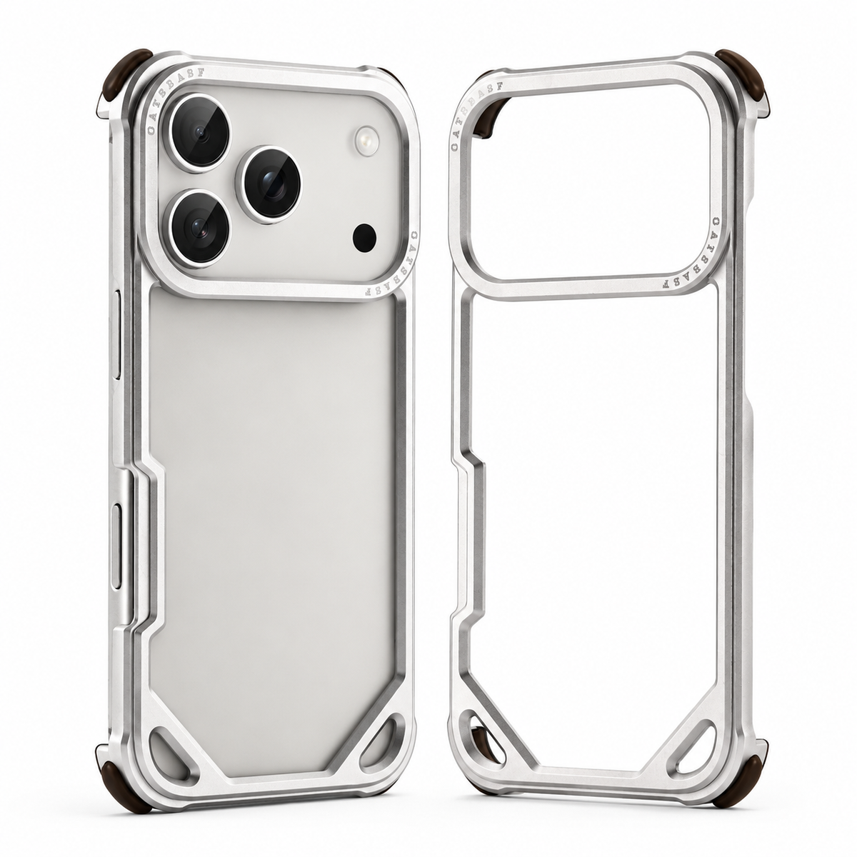 Premium iPhone Case Slim Aluminum Alloy Frameless Shockproof Cover Minimalist Wireless Charging Compatible Edge Protection Lightweight Slim Case Build