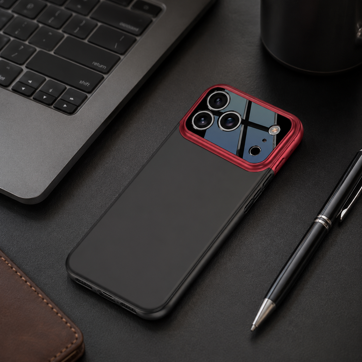 Premium iPhone Case Slim Hard Protective Cover Camera Lens Protection Anti Scratch Anti Fingerprint Non Slip Two Tone Spliced Half Wrapped Shell