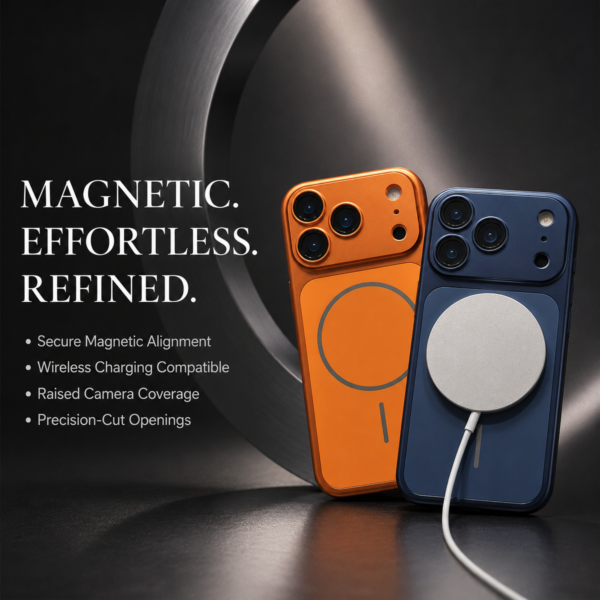 Premium iPhone Case Slim Metallic Color MagSafe Magnetic Shockproof Hard Cover Anti Scratch Non Slip Durable Lightweight Full Protective Phone Cover Case
