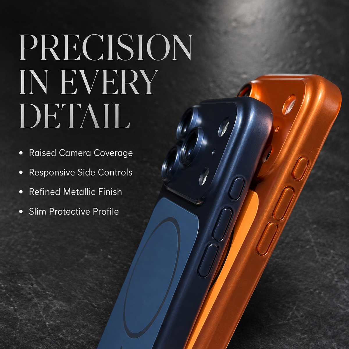 Premium iPhone Case Slim Metallic Color MagSafe Magnetic Shockproof Hard Cover Anti Scratch Non Slip Durable Lightweight Full Protective Phone Cover Case