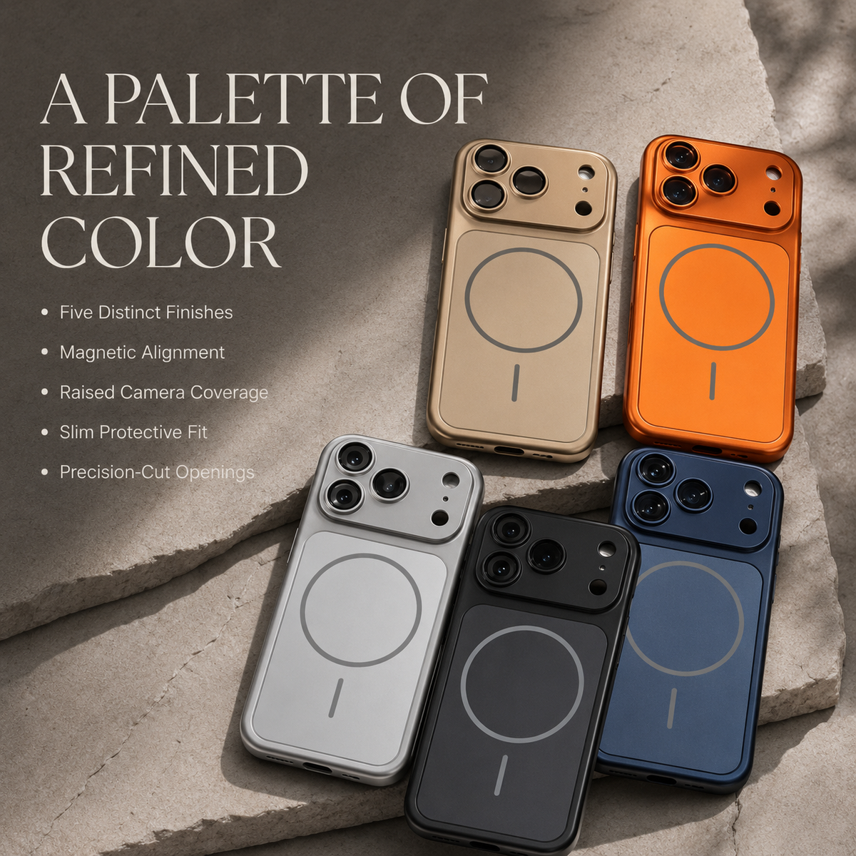 Premium iPhone Case Slim Metallic Color MagSafe Magnetic Shockproof Hard Cover Anti Scratch Non Slip Durable Lightweight Full Protective Phone Cover Case
