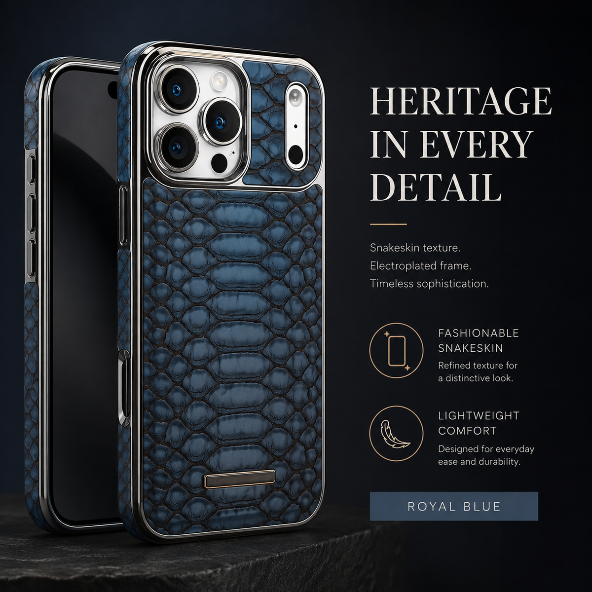 Premium iPhone Case Snake Pattern Leather Soft Flannel Lining Shockproof Anti Scratch Non Slip Fashion Protective Cover Wireless Charging Slim Design