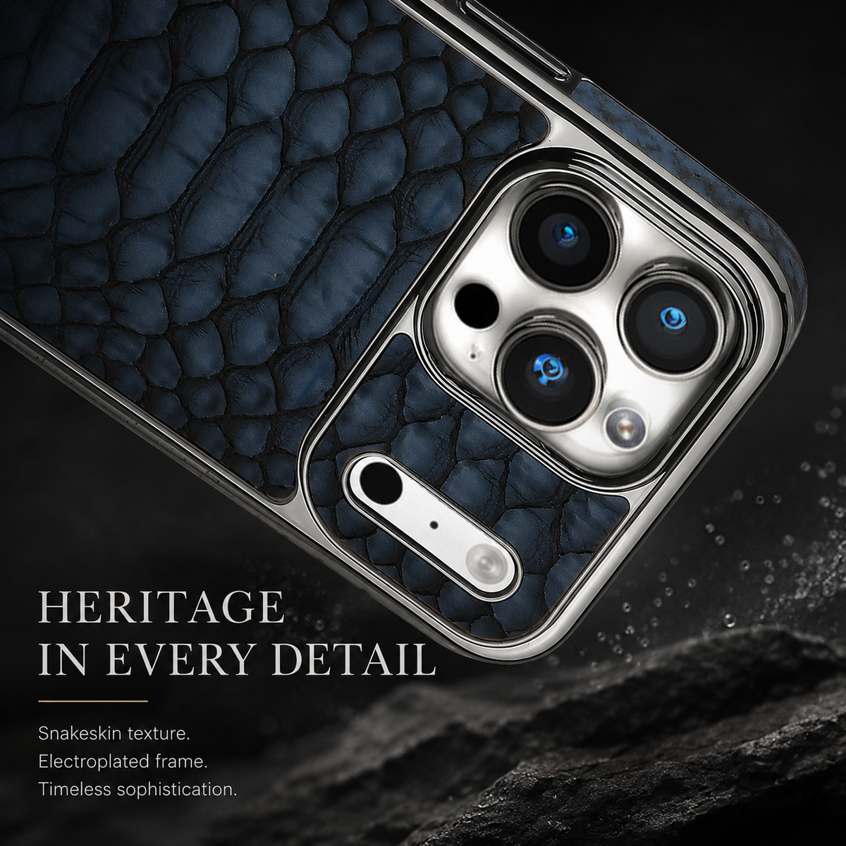 Premium iPhone Case Snake Pattern Leather Soft Flannel Lining Shockproof Anti Scratch Non Slip Fashion Protective Cover Wireless Charging Slim Design