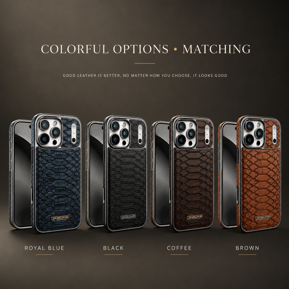 Premium iPhone Case Snake Pattern Leather Soft Flannel Lining Shockproof Anti Scratch Non Slip Fashion Protective Cover Wireless Charging Slim Design